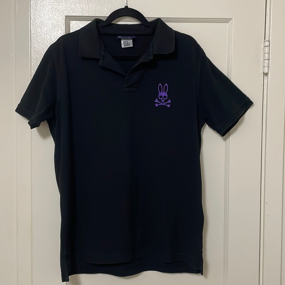 Psycho Bunny Black Polo Shirt size Large